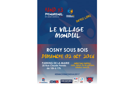 SOR Handball événement  :  la caravane du mondial 2017 fait escale à Rosny le dimanche 2 Octobre